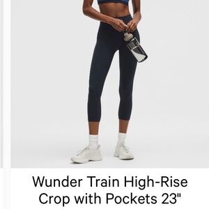 Lululemon Athletica Wunder Train High Rise Crop with Pockets 23”